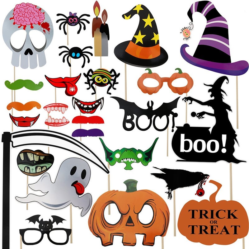 Supocie Halloween Photo Booth Props 27 Pcs for Halloween Decorations - Image 1